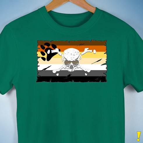 Bear Pride Pirate Flag Premium Unisex T-Shirt - Kelly Green